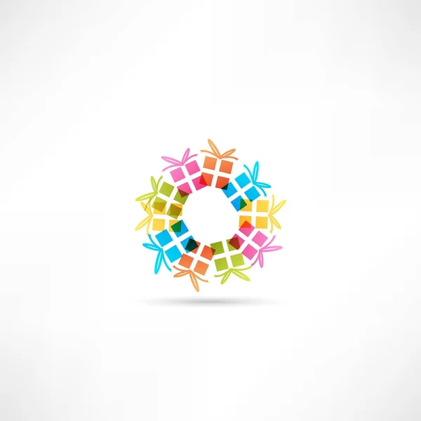 Cercle coloré de cadeaux — Image vectorielle