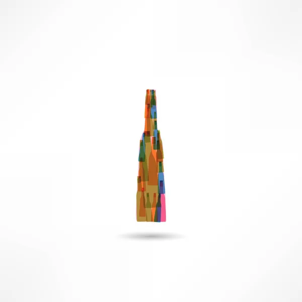 Bottiglie creative di icona del vino — Vettoriale Stock
