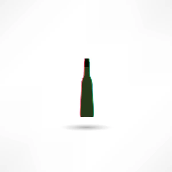 Kreatív palack bor ikon — Stock Vector