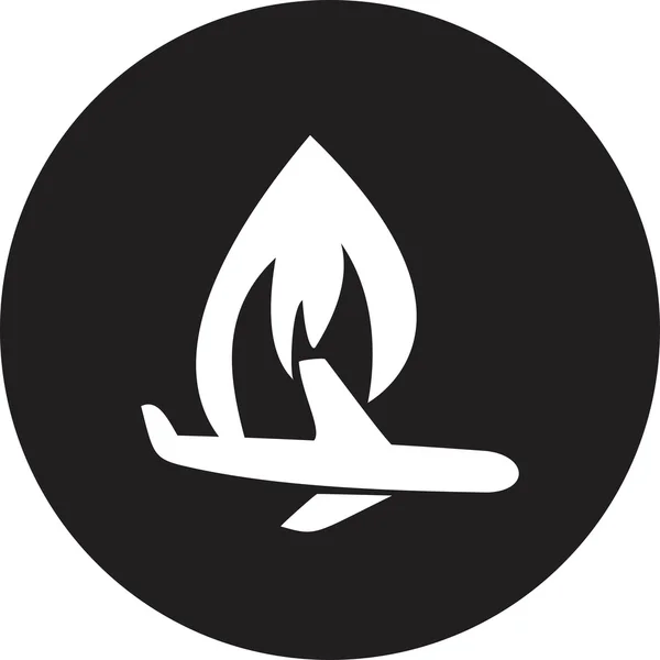Symbole avion incendie — Image vectorielle