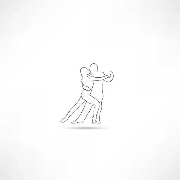 Icono de bailarines — Vector de stock