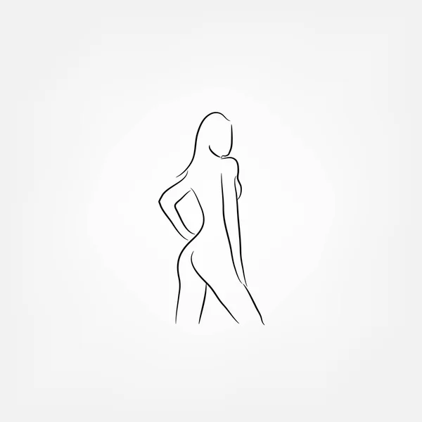 Silueta de mujer sexy — Vector de stock