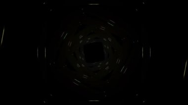 Karanlık Işık Tüneli. Yeşil ekran arka planı. 3d Hazırlama.