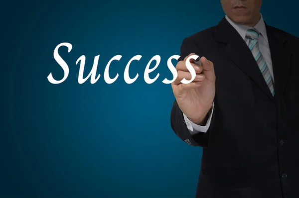 Hombre de negocios Escribiendo la palabra "Éxito " —  Fotos de Stock