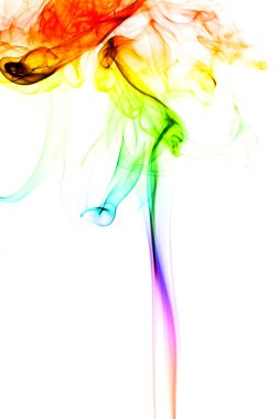 Beyaz arka plan üzerinde soyut duman swirls