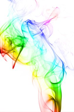 Beyaz arka plan üzerinde soyut duman swirls