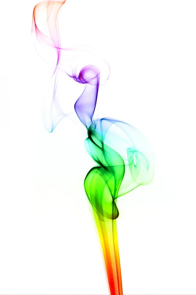 Fumée abstraite tourbillonne sur fond blanc — Photo