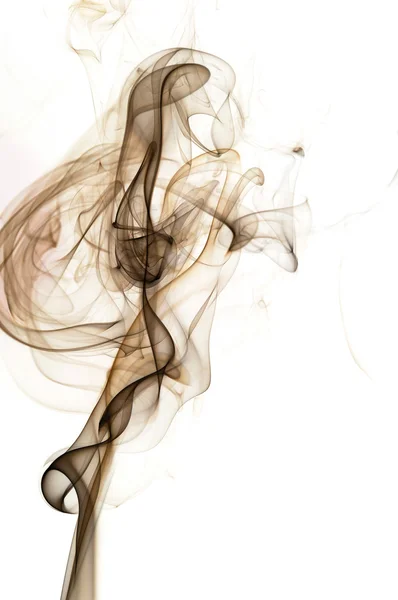 Fumée abstraite tourbillonne sur fond blanc — Photo