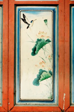 Antik Çin Sanat Çin Tapınağı ahşap duvar boyama