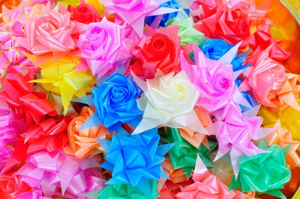 Plastic Ribbon made Roses — Stock Photo, Image