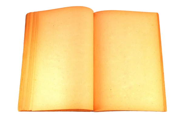 Un libro viejo con páginas manchadas de amarillo en blanco — Foto de Stock