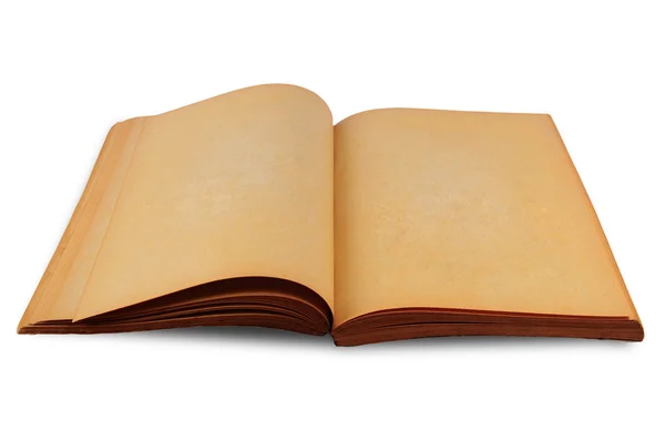 An old book with blank yellow stained pages — Stock Photo, Image