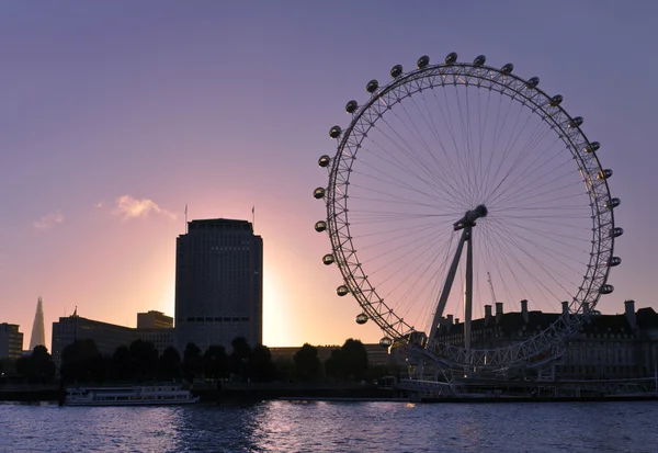 Silhouette dell'occhio di Londra — Foto Stock