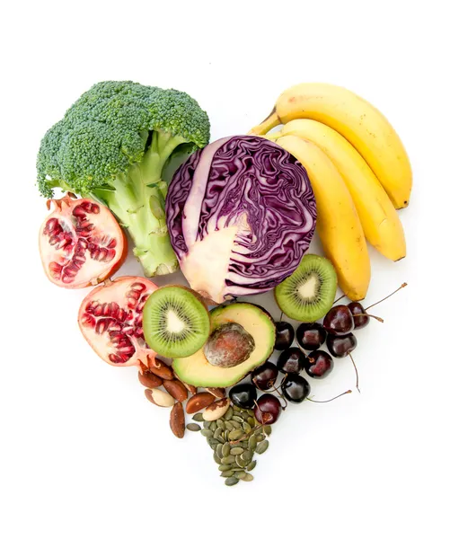 Heartshape superfoods — Stock Photo, Image