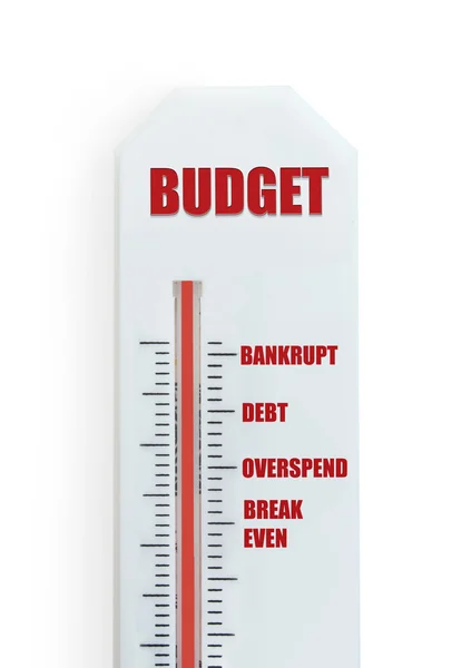 Termómetro de concepto presupuestario — Foto de Stock