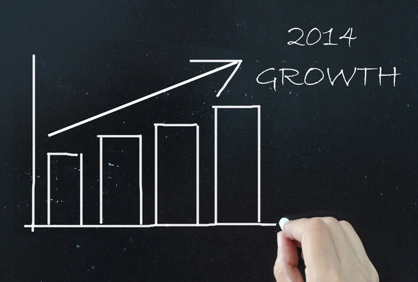 2014-es üzleti diagram növekedés — Stock Fotó