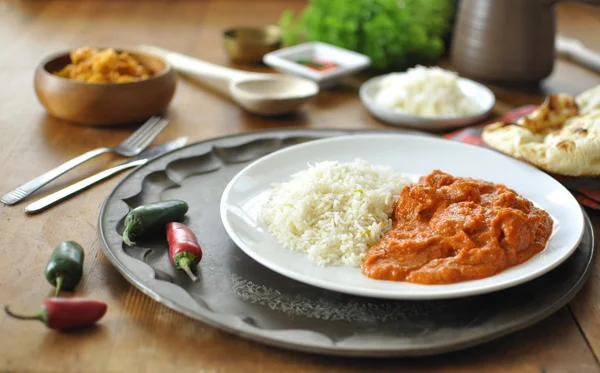 Pollo al curry con riso — Foto Stock