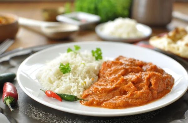 Pollo al curry con arroz — Foto de Stock