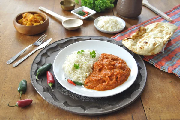 Kurczak curry z ryżem — Zdjęcie stockowe