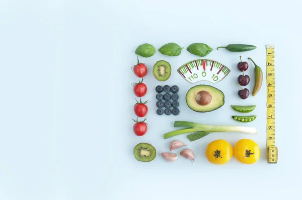 Food Bathroom Weighing Scales Design Made Fruits Vegetables — 图库照片