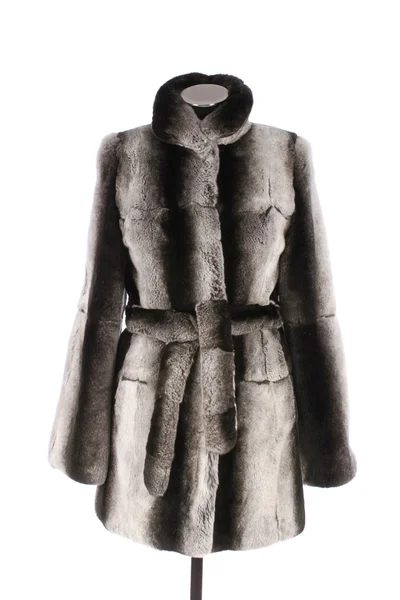 Women fur coat on white background — Stock Photo, Image