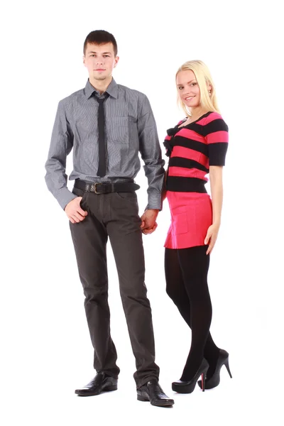 Full length of young couple holding their hands — Stock Photo, Image