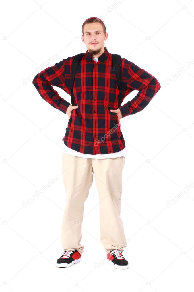 Young handsome guy with a modern clothes