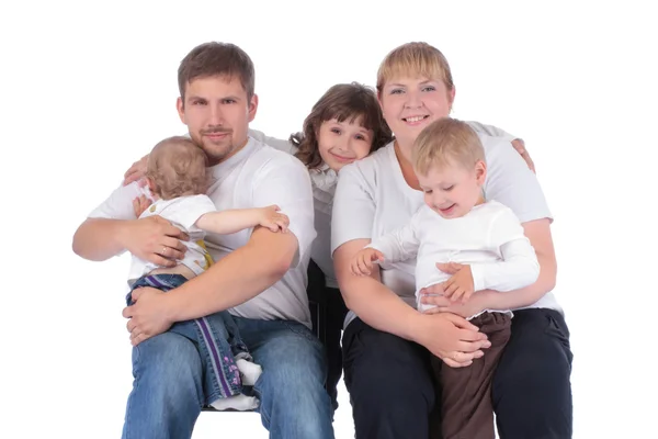 Lycklig familj på fem — Stockfoto