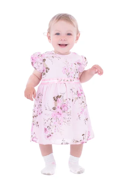 Bebé niña en vestido rosa — Foto de Stock