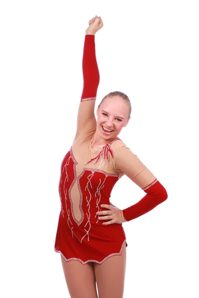 Vackra glad tjej gymnast — Stockfoto
