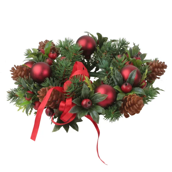 Christmas decoration on fir branch — Stock Photo, Image