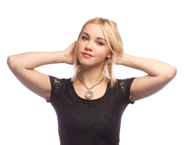 Young attractive blonde girl posing — Stock Photo, Image