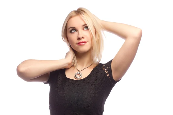 Jonge aantrekkelijke blonde meisje poseren — Stockfoto