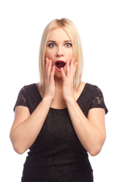 Portrait of surprised young woman — Stock Photo, Image
