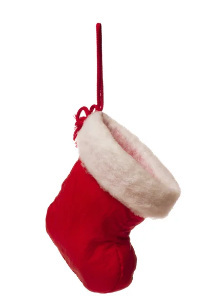 Ciorap de Crăciun roșu izolat — Fotografie, imagine de stoc