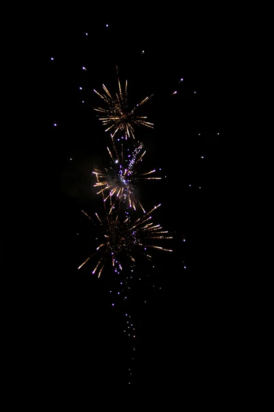 Fuochi d'artificio su sfondo cielo nero — Foto Stock