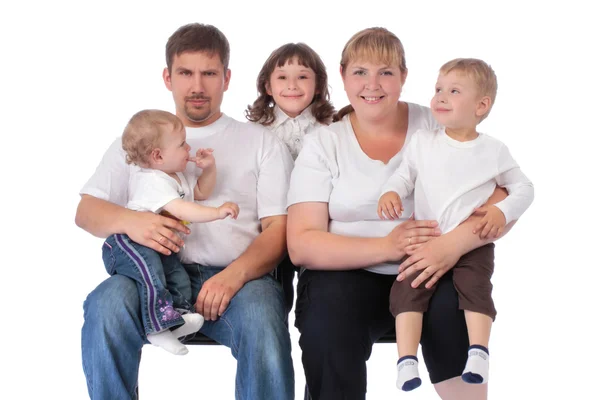 美丽微笑的五个幸福的家庭 — 图库照片
