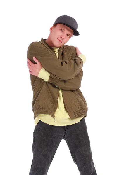 Lässiger cooler junger Mann mit Mütze — Stockfoto