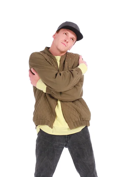 Casual cool young guy with cap — Stock Photo, Image