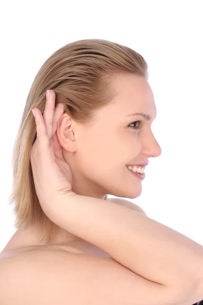 Young woman listening — Stock Photo, Image