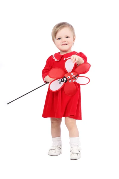 Little girl playing with toy — Stock Photo, Image