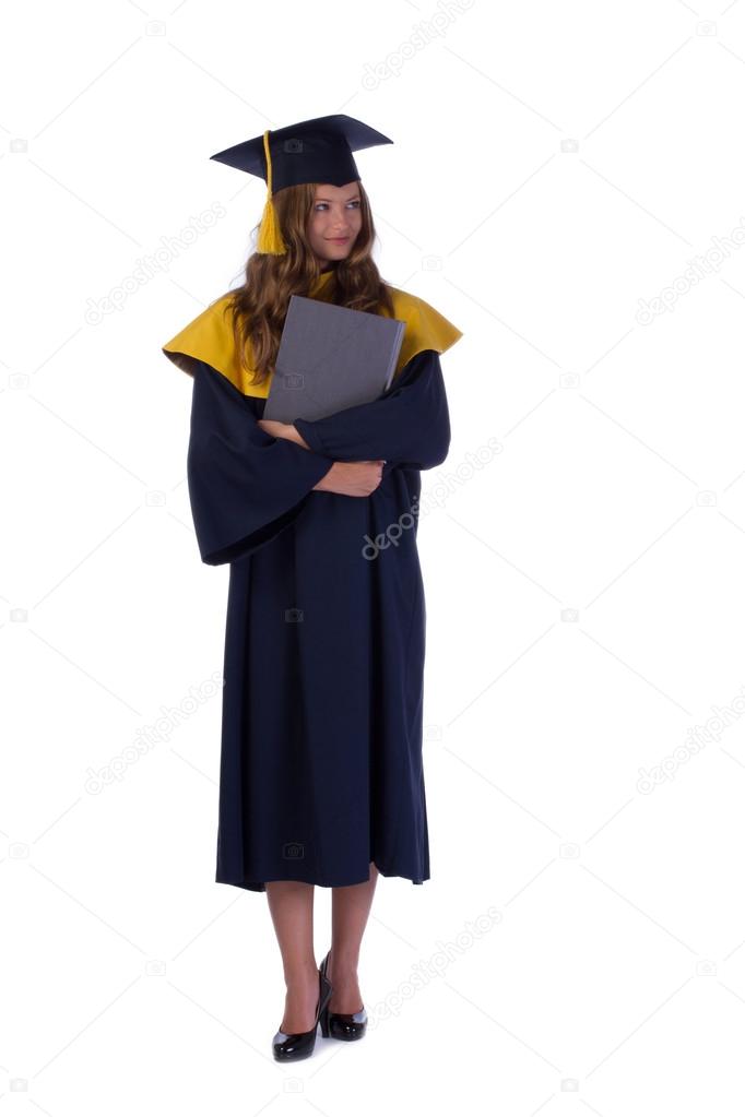 Graduation girl student with diploma