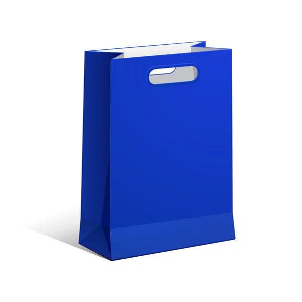 Bolsa de papel portador azul vacío Vector EPS 10 — Archivo Imágenes Vectoriales