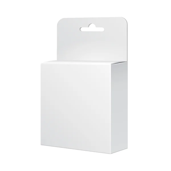 Ilustração da caixa do pacote do produto branco isolada no fundo branco. Vetor EPS10 — Vetor de Stock