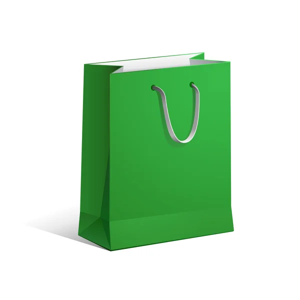 Bolsa de papel portadora verde vacía EPS10 — Vector de stock