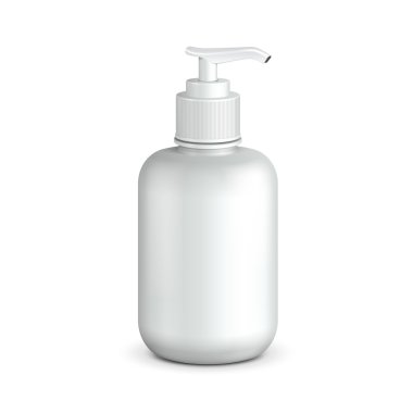 jel, köpük veya sıvı sabun dispenseri pompa plastik şişe beyaz. tasarımınız için hazır. vektör eps10 ambalaj ürün
