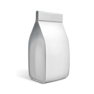 kahve, tuz, şeker, biber, baharat ya da dolu, un, kağıt çanta paketi katlanmış, yakın, gri tonlamalı. tasarımınız için hazır. vektör eps10 ambalaj ürün snack