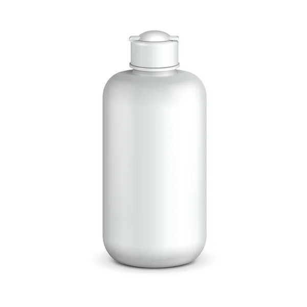 Cosmetic Or Hygiene Grayscale White Plastic Bottle Of Gel, Liquid Soap, Lotion, Cream, Shampoo. Siap Untuk Desain Anda. Ilustrasi terisolasi di Latar Belakang Putih. EPS10 Vektor - Stok Vektor