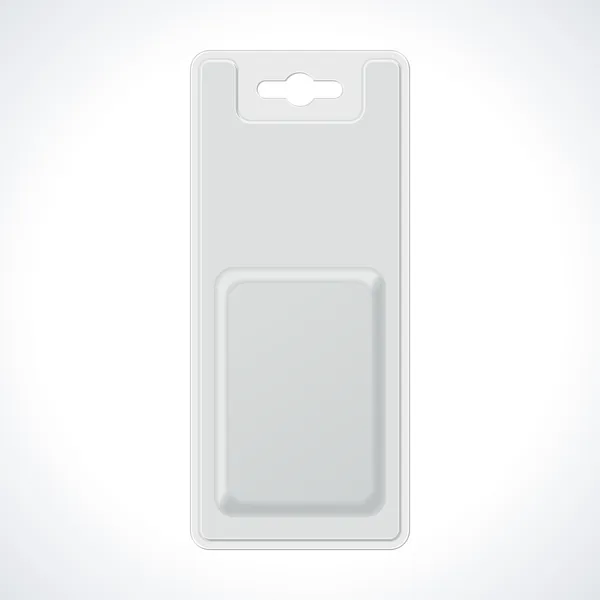 Plastica trasparente, pacchetto del prodotto. Illustrazione isolata su sfondo bianco. Pronto per il tuo design. Vettore EPS10 — Vettoriale Stock