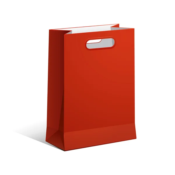 Bolsa de papel portadora roja vacía EPS10 — Vector de stock